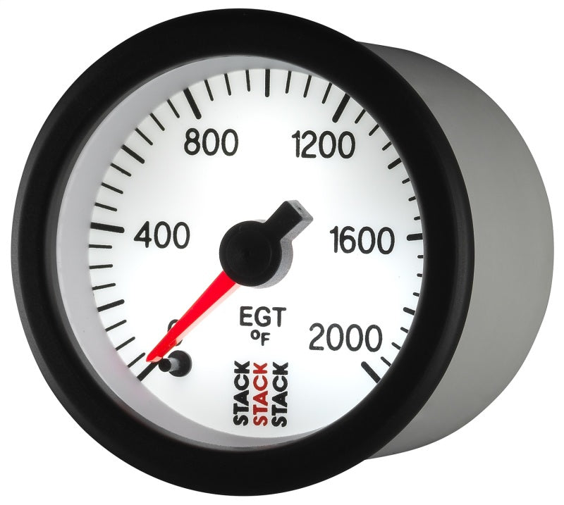 Autometer Stack 52mm 0-2000 Deg F Pro Stepper Motor Exhaust Gas Temp Gauge - White ST3364