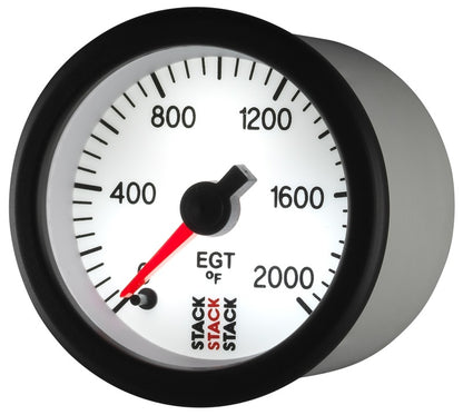 Autometer Stack 52mm 0-2000 Deg F Pro Stepper Motor Exhaust Gas Temp Gauge - White ST3364