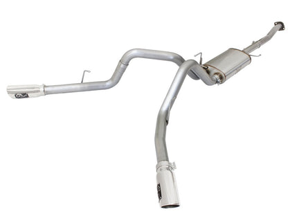 aFe MACHForce XP Exhaust 3in SS Dual Side Ext CB w/ Polished Tips 2015 Ford F150 5.0L V8 CC/SB EC/LB aFe