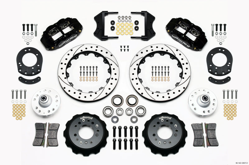 Wilwood Narrow Superlite 6R Front Hub Kit 12.88in Drilled 1965-1969 Mustang Drum Spindle Wilwood