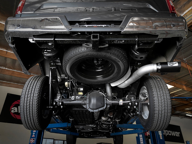 aFe Large Bore-HD 4in 409 SS DPF-Back Exh 18-19 Ford F-150 V6-3.0L (td) w/ Black Tip aFe