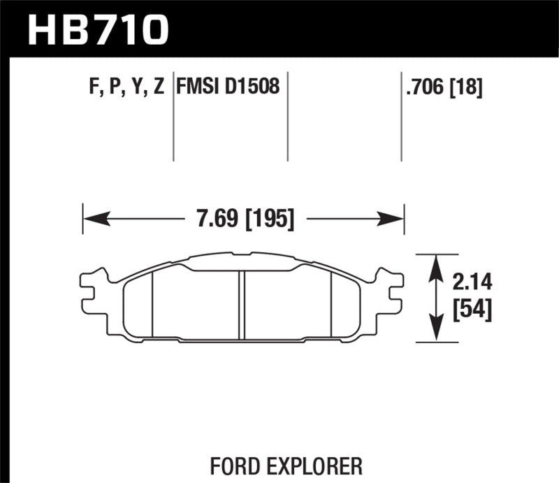 Hawk Performance HPS 5.0 Front Brake Pads - HB710B.706 Hawk Performance