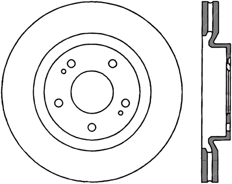 StopTech 08-16 Mitsubishi Lancer Sport Drilled Right Front Rotor - eliteracefab.com