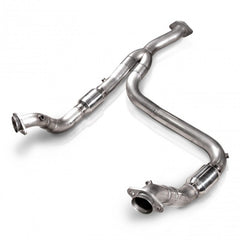 STAINLESS WORKS 3in Downpipe with Y-Pipe & High Flow Cat Ford F-150 3.5L Ecoboost 11-14 - eliteracefab.com