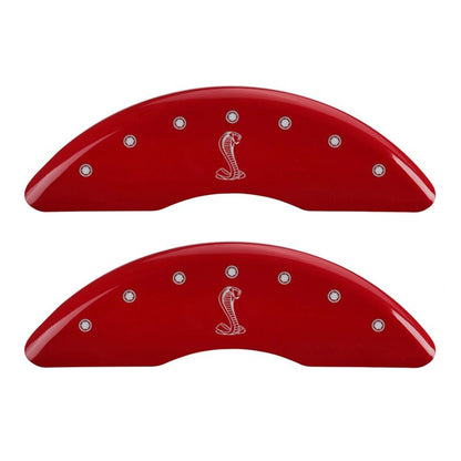 MGP 4 Caliper Covers Engraved Front & Rear Tiffany Snake Red finish silver ch MGP