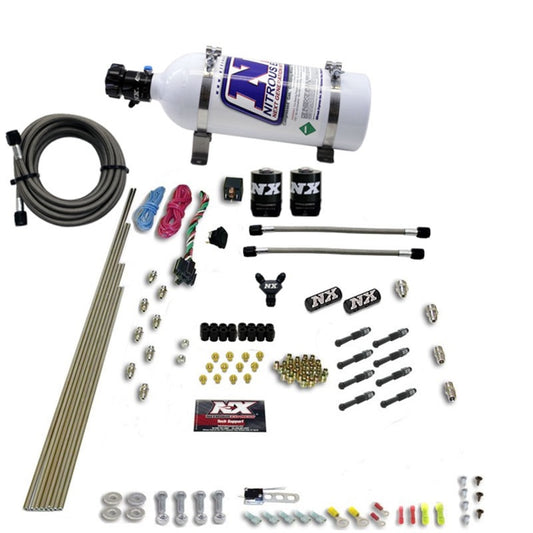 Nitrous Express 8 Cyl Dry Direct Port, 2 Solenoids, w/ 5 lb Bottle (200-600 HP Jetting) - 93006-05