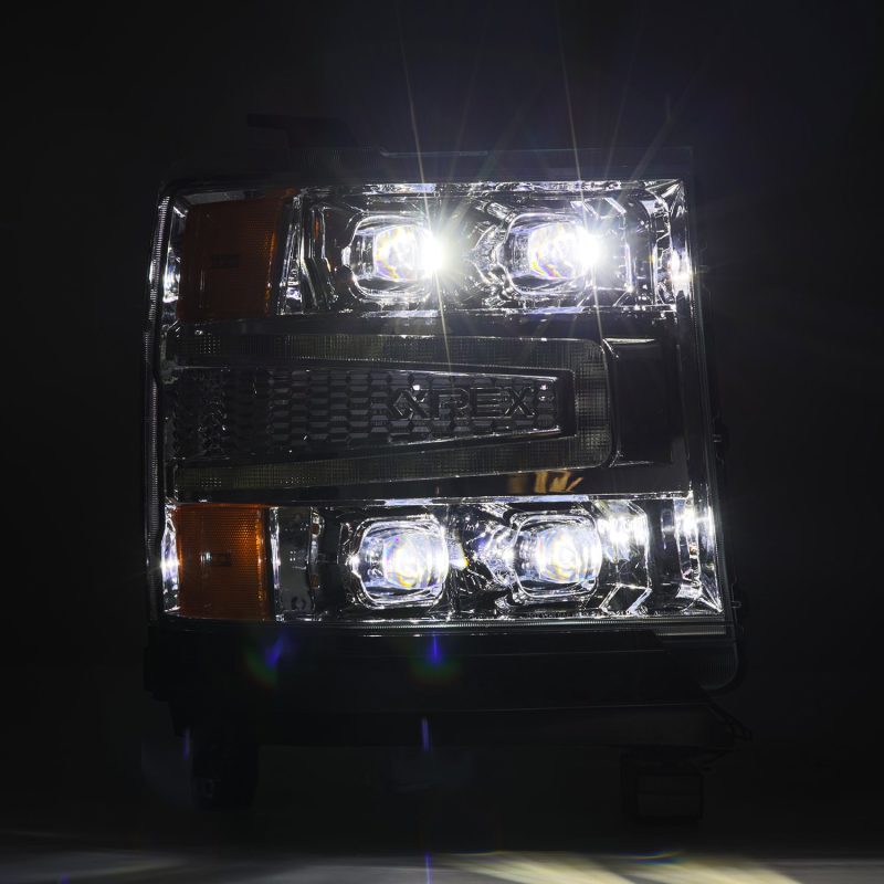 AlphaRex 880238 16-18 Chevy 1500HD NOVA-Series LED Proj Headlights Chrm w/Actv Lgt/SeqSig & DRL(Req 810023)