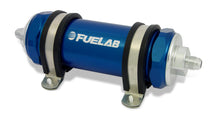 Load image into Gallery viewer, Fuelab 828 In-Line Fuel Filter Long -10AN In/Out 10 Micron Fabric - Blue