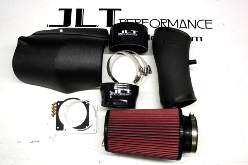 JLT 2001 Ford Mustang Bullitt Black Textured Ram Air Intake Kit w/Red Filter - eliteracefab.com