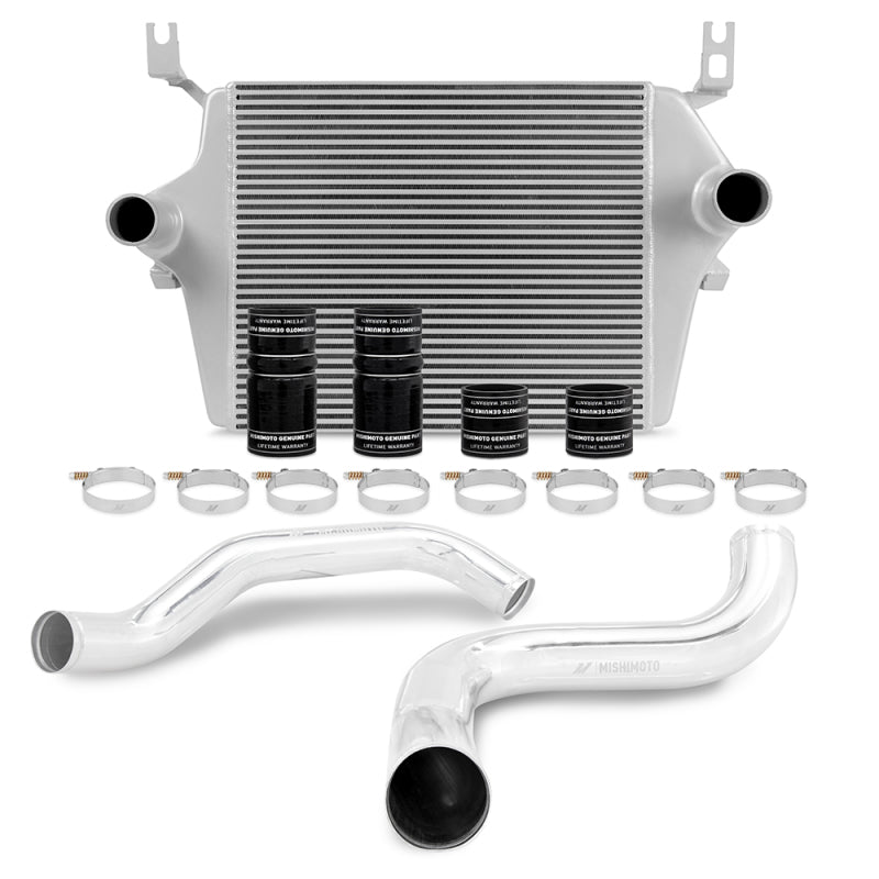 Mishimoto 99-03 Ford 7.3L Powerstroke PSD Silver Intercooler Kit w/ Polished Pipes - eliteracefab.com