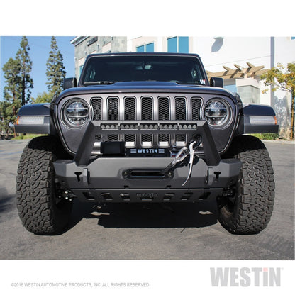 Westin 18-19 Jeep Wrangler JL Stubby Front Bumper - Textured Black - eliteracefab.com