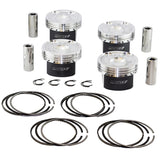 MANLEY 637000CE-4 Piston Kit Set (Ford 2.3L Eco Boost 87.5mm STD Size Bore 9.5:1 Dish Extreme Duty)