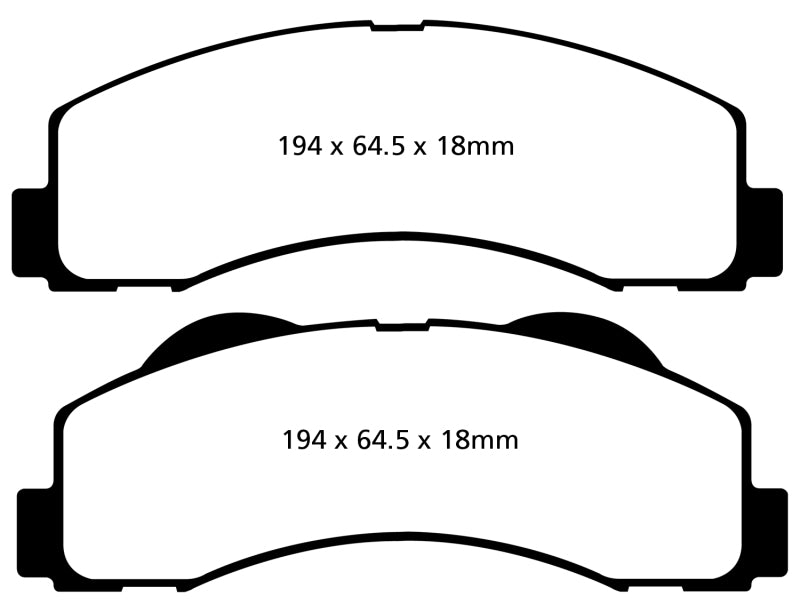 EBC 15+ Ford Expedition 3.5 Twin Turbo 2WD Greenstuff Front Brake Pads - eliteracefab.com