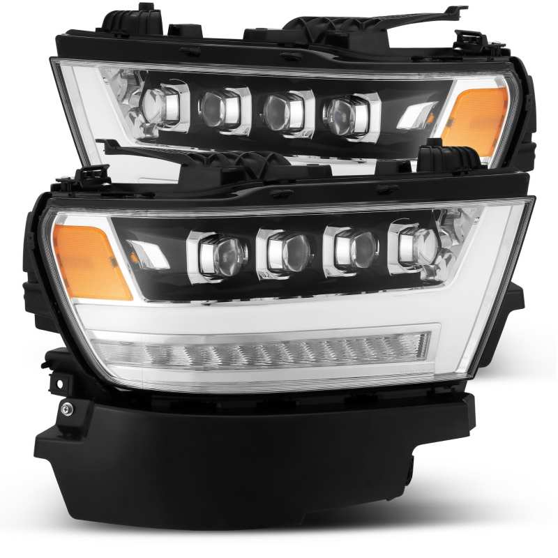 AlphaRex 880517 19-20 Ram 1500HD NOVA LED Proj Headlights Plank Style Chrome w/Activ Light/Seq Signal/DRL