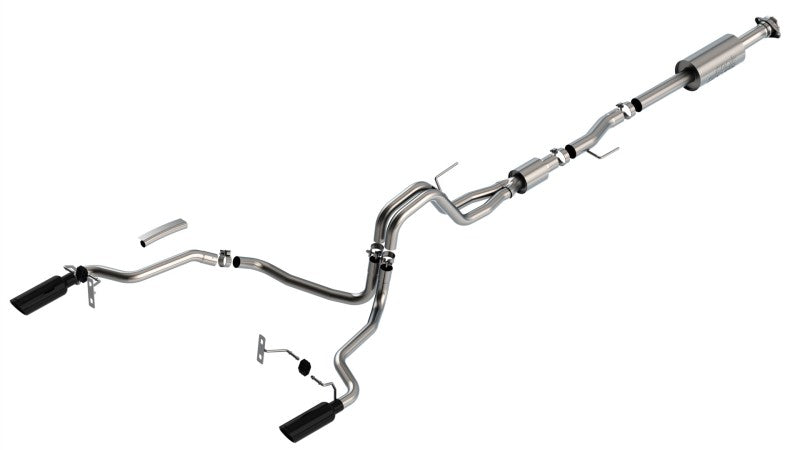 Borla F-150 2021 5.0L 4DR CC SB EC STB LARIAT/KR/PLTNM/LTD 3/2.25 SRE Cat-Back S-Type Black CHR Tips - eliteracefab.com