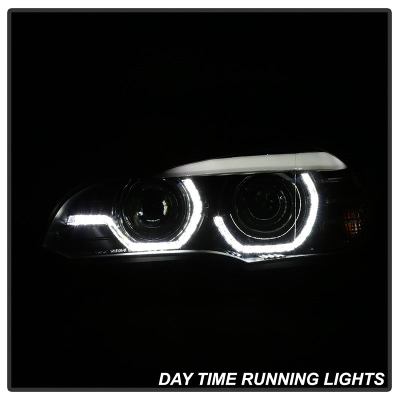 Spyder 07-10 BMW X5 E70 (HID Models Only) Projector Headlights - Black PRO-YD-BMWE7007-AFSHID-BK - eliteracefab.com