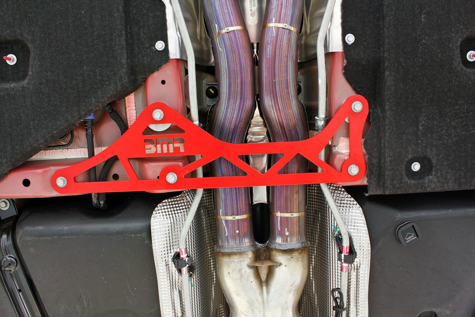 BMR CAMARO DRIVESHAFT TUNNEL BRACE STEEL RED; 2016-2018 - eliteracefab.com