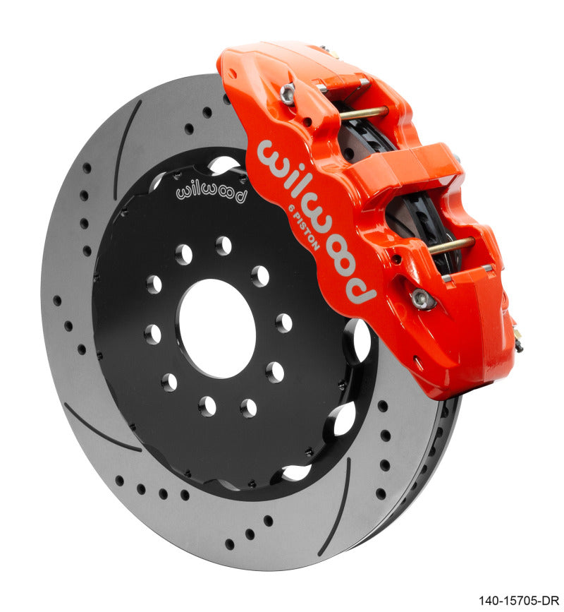 Wilwood AERO6 Front Big Brake Kit 14.00in Drilled Red Rotor - 97-13 Chevrolet Corvette C5/C6/Z06 Wilwood