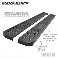 Westin Grate Steps Running Boards 68 in - Textured Black - eliteracefab.com