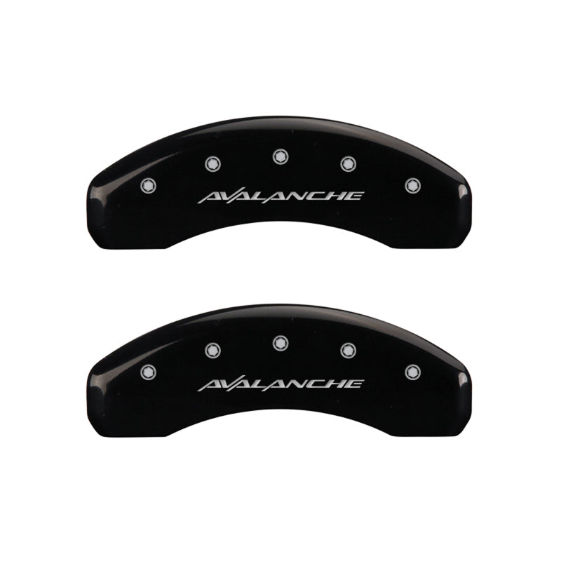 MGP 4 Caliper Covers Engraved Front & Rear Avalanche Black finish silver ch MGP