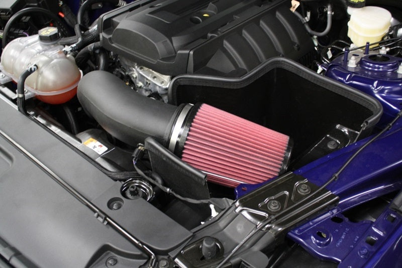 JLT 15-19 Ford Mustang 2.3L EcoBoost Black Textured Cold Air Intake Kit w/Red Filter - eliteracefab.com