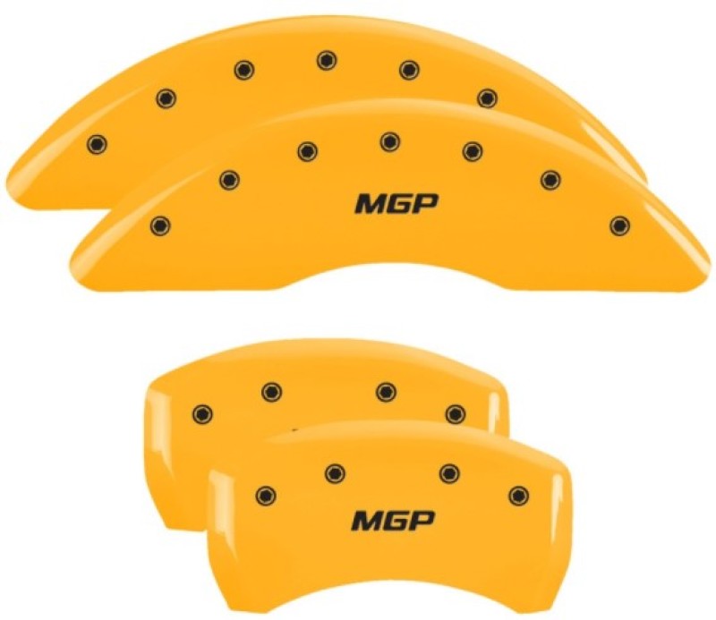 MGP 4 Caliper Covers Engraved Front & Rear MGP Yellow Finish Black Char 2018 Mercedes-Benz GLE43 AMG MGP