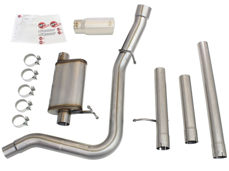 aFe MACHForce XP Exhaust 3in-3.5in SS Single Side Ext CB w/ Polish Tip 99-04 Ford F-250 V8 5.4L/6.8L - eliteracefab.com