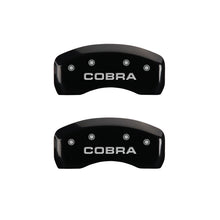 Load image into Gallery viewer, MGP 4 Caliper Covers Engraved Front &amp; Rear Cobra Black finish silver ch MGP