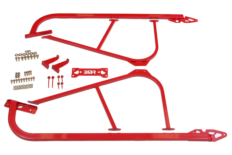 BMR 08-17 Challenger Bolt-On Subframe Connectors - Red - eliteracefab.com