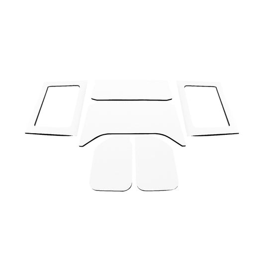 DEI 11-18 Jeep Wrangler JK 4-Door Boom Mat Complete Headliner Kit - 6 Piece - White DEI