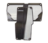 NRG Black with Silver Carbon Automatic Brushed Aluminum Sport Pedal Universal - PDL-150BK