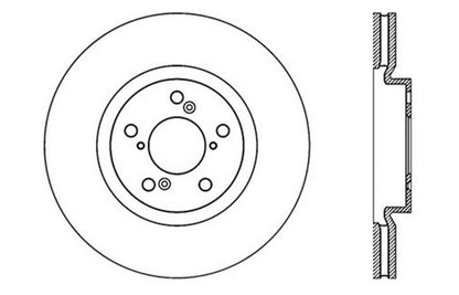 StopTech 07-08 Acura MDX SportStop Slotted & Drilled Right Front Rotor - eliteracefab.com