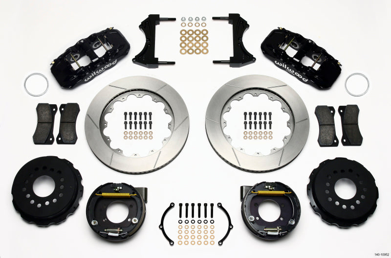 Wilwood AERO4 Rear P-Brake Kit 14.00in Ford 8.8 w/2.5in Offset-5 Lug Wilwood