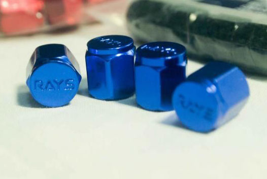 Rays Aluminum Air Valve Cap Set - Blue - eliteracefab.com