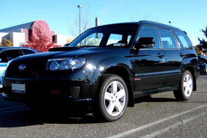 Rally Armor UR Mudflaps Black Urethane Red Logo 2003-2008 Forester / 2004-2008 XT - eliteracefab.com