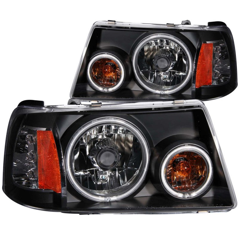 ANZO USA Ford Ranger Headlights W/ Halo Black Ccfl; 2001-2011 - eliteracefab.com