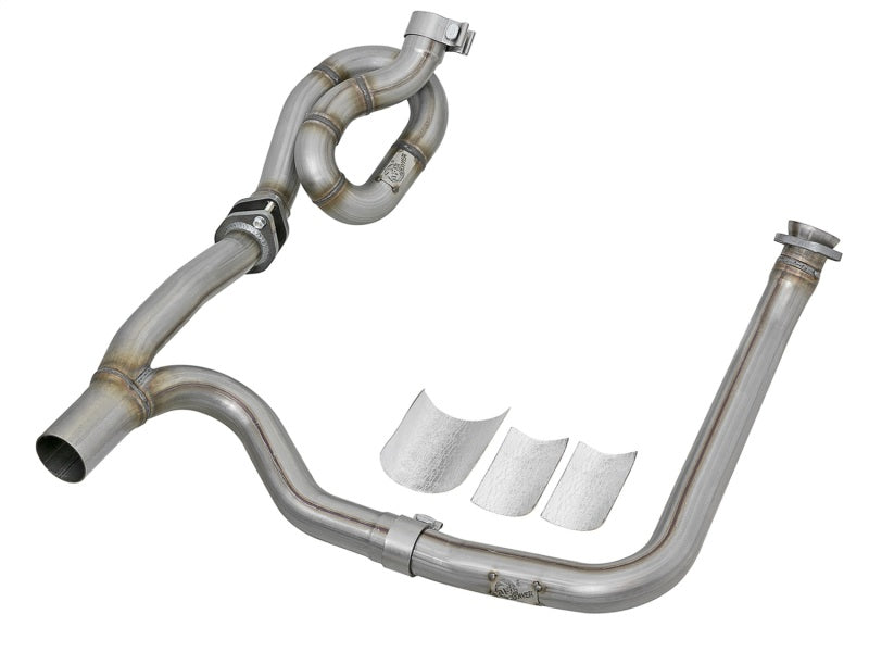 aFe POWER Twisted Steel Y-Pipe w/ Loop Relocation Pipe 12-18 Jeep Wrangler (JK) V6 3.6L aFe