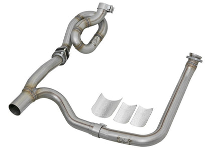 aFe POWER Twisted Steel Y-Pipe w/ Loop Relocation Pipe 12-18 Jeep Wrangler (JK) V6 3.6L aFe