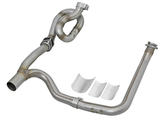 aFe POWER Twisted Steel Y-Pipe w/ Loop Relocation Pipe 12-18 Jeep Wrangler (JK) V6 3.6L aFe