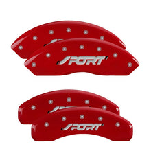 Load image into Gallery viewer, MGP 4 Caliper Covers Engraved Front &amp; Rear SPORT Red finish silver ch MGP