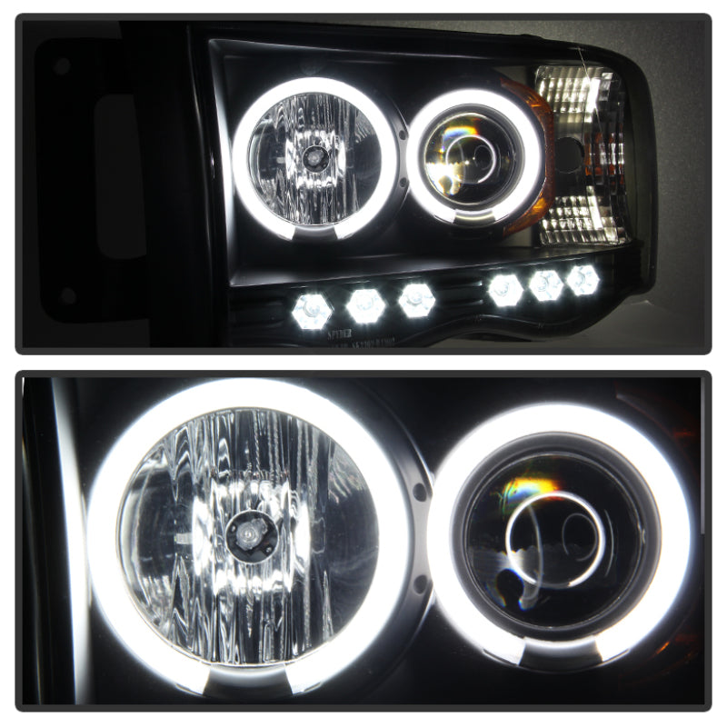 Spyder Dodge Ram 1500 02-05 03-05 Projector Headlights CCFL Halo LED Blk Smke PRO-YD-DR02-CCFL-BSM - eliteracefab.com