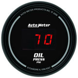 AutoMeter GAUGE; OIL PRESSURE; 2 1/16in.; 100PSI; DIGITAL; BLACK DIAL W/RED LED