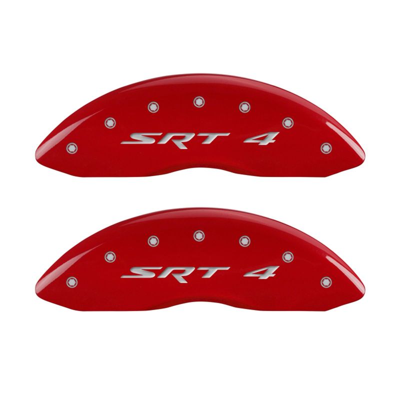 MGP 4 Caliper Covers Engraved Front & Rear SRT4 Red finish silver ch MGP