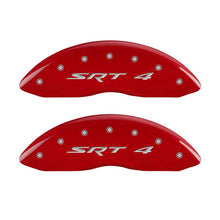 Load image into Gallery viewer, MGP 4 Caliper Covers Engraved Front &amp; Rear SRT4 Red finish silver ch MGP