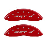 MGP Front set 2 Caliper Covers Engraved Front SRT4 Red finish silver ch