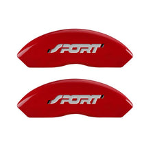 Load image into Gallery viewer, MGP 4 Caliper Covers Engraved Front &amp; Rear No bolts/Sport Red finish silver ch MGP