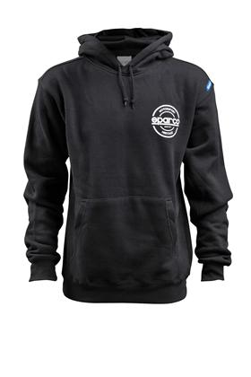 Sparco Swtshrt Hooded S-Seal Blk Lrg - eliteracefab.com