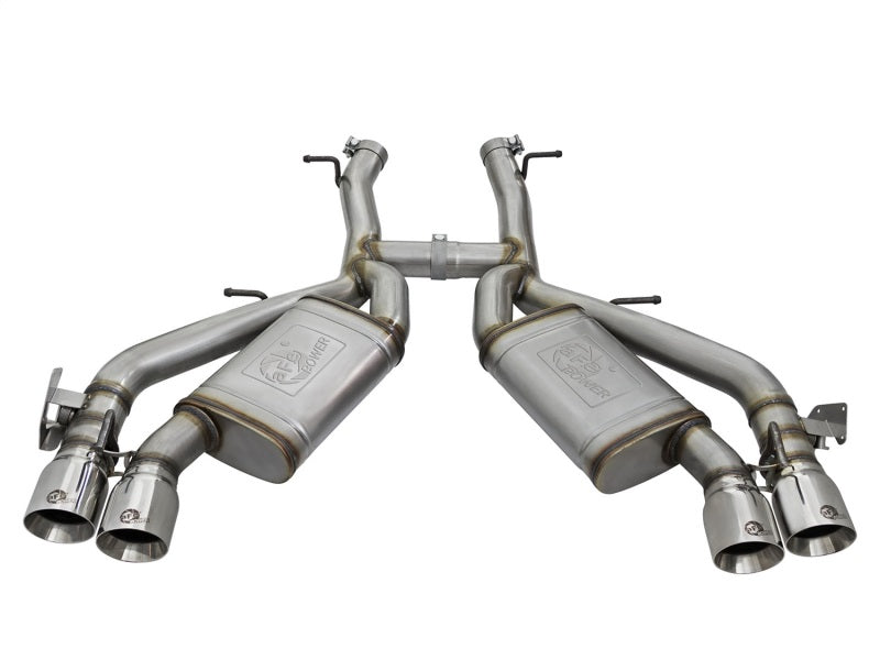 aFe MACHForce XP 3in 304 SS Axle-Back Dual Exhaust (NPP) w/ Polished Tips 16-17 Camro SS V8-6.2L - eliteracefab.com