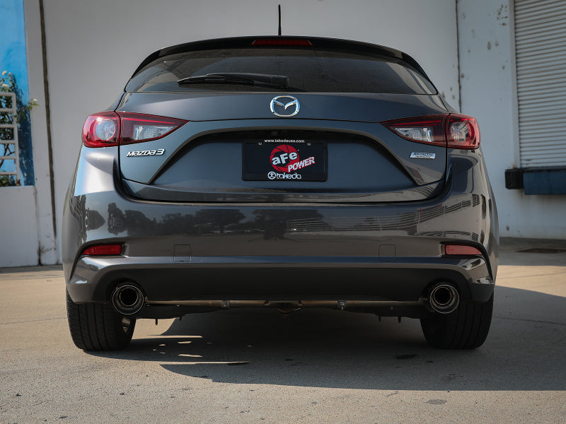 aFe Takeda 2-1/2in 304 SS Axle-Back Exhaust w/ Carbon Fiber Tips 14-18 Mazda 3 L4 2.0L/2.5L - eliteracefab.com