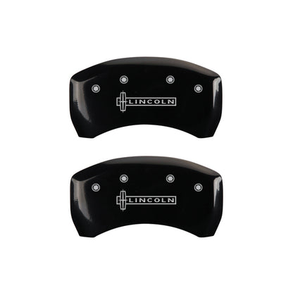 MGP 4 Caliper Covers Engraved Front & Rear Lincoln Black finish silver ch MGP